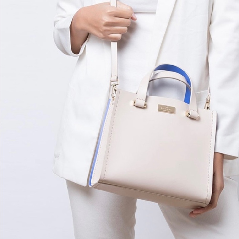 🆕 Kate Spade Arbour Hill Caley Pumice/Blue Bag